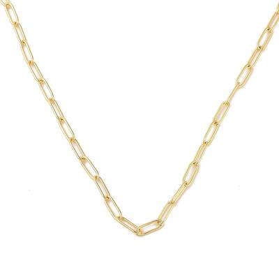 Rack Plating Brass Paperclip Chain Necklaces