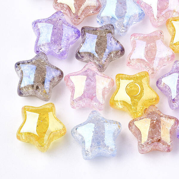 Transparent Crackle Acrylic Beads
