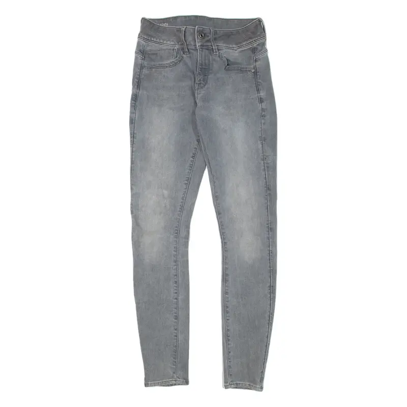 G-STAR RAW Lynn Womens Jeans Grey Slim Skinny Denim Stone Wash W26 L30