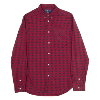 RALPH LAUREN Mens Shirt Red Gingham Long Sleeve XL