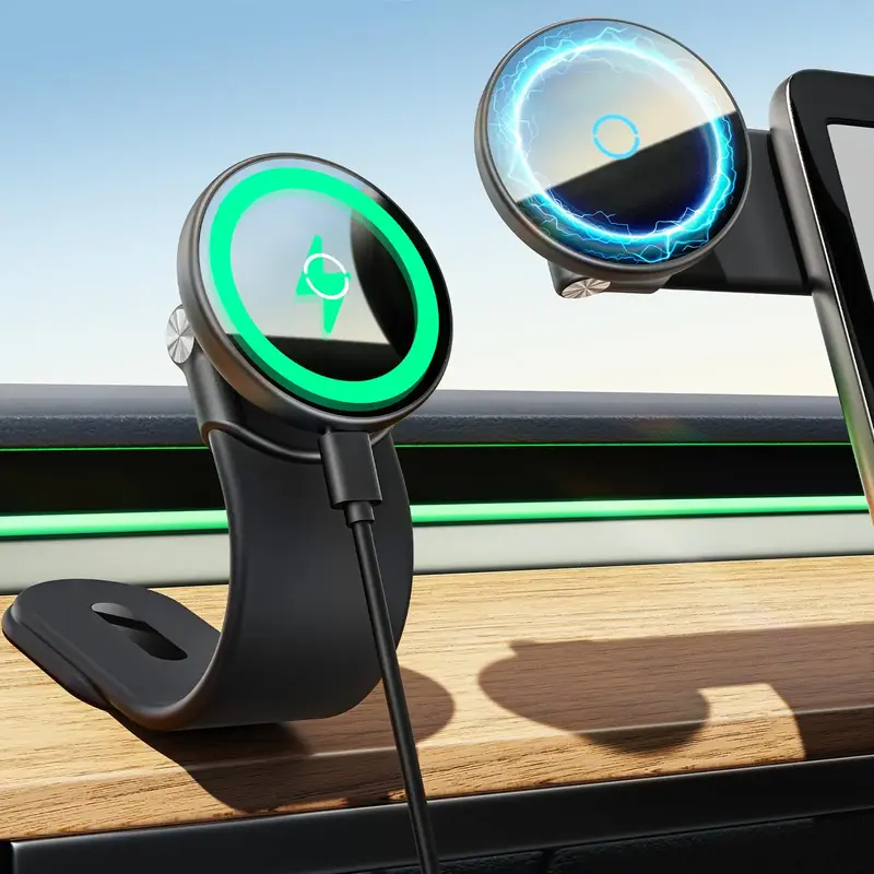 Magnetic Car Phone Holder, Multipurpose Car Phone Holder with 2 Magnetic Ring & 1 Base, Compatible with iPhone 15/14/13/12 Pr...