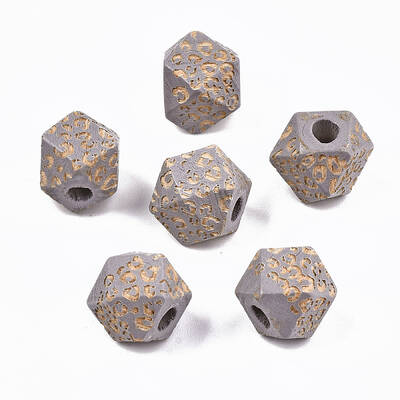 Painted Natural Wood Beads
