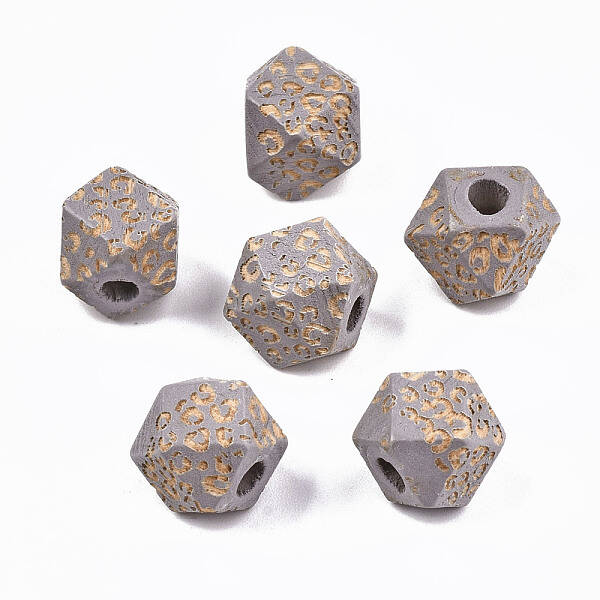 Painted Natural Wood Beads