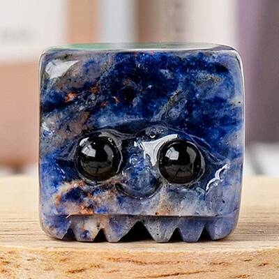 Natural Sodalite Carved Healing Cube Figurines