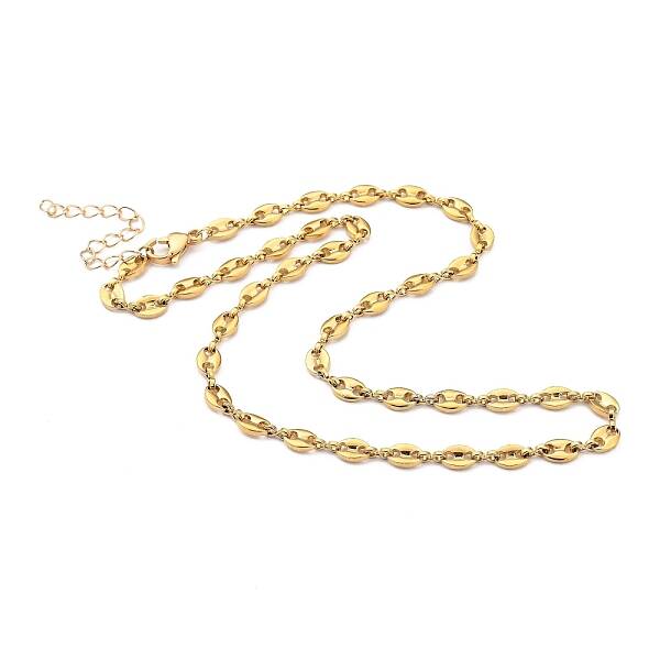 304 Stainless Steel Coffee Bean Chain Necklaces