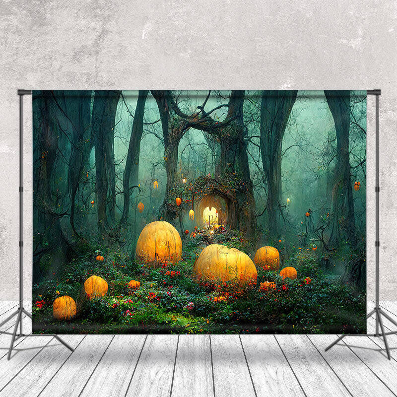 Fairy Mystical Weird Forest Floral Halloween Backdrop - Aperturee