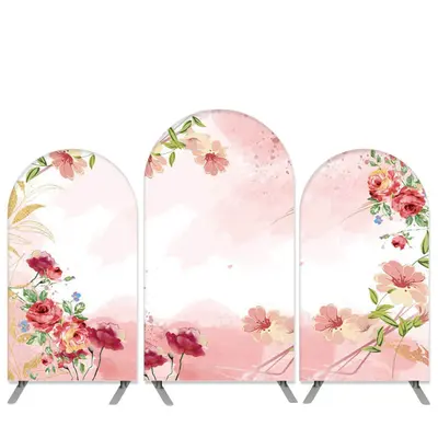 Aperturee Rose Pink Floral Theme Wedding Party Arch Backdrop Kit | Chiara Wall Backdrop Diy | Diy Arch Backdrop Cover | Diy R...