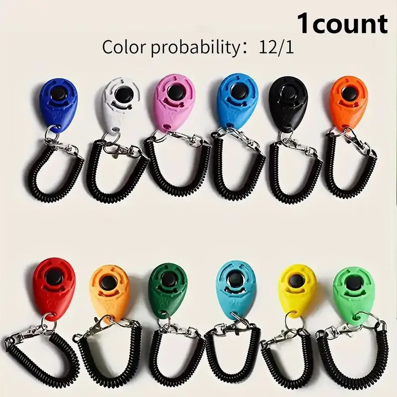 Random Color Dog Training Clicker with Wrist Strap, 1 Count Pet Training Pendant for for Cats Puppy, Dog Behavioral Training ...
