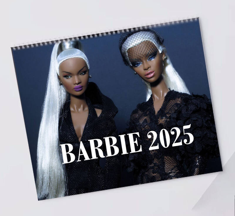 Barbie 2025: Black Barbie High Fashion Pop Art Wall Calendar