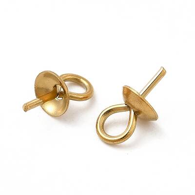 304 Stainless Steel Cup Pearl Peg Bails Pin Pendants