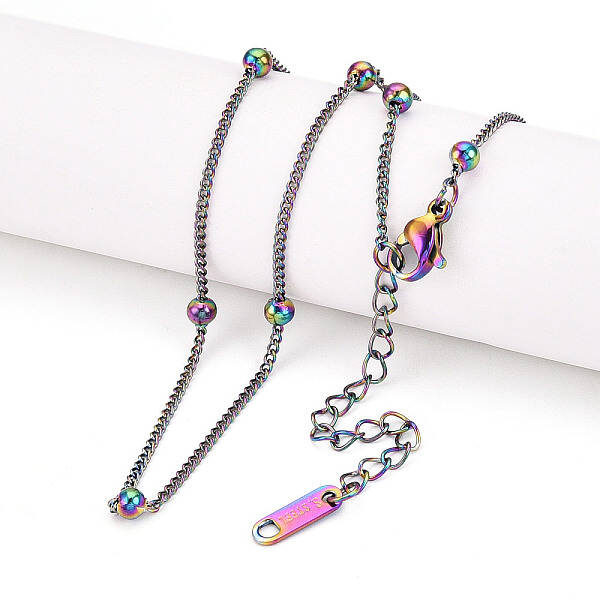 Ion Plating(IP) 304 Stainless Steel Satellite Chain Necklace for Men Women