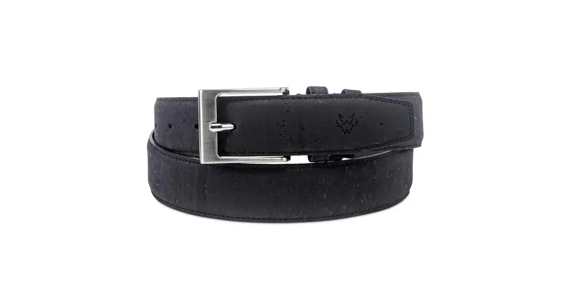 Cork Belt in Black | Size: M: (34.25″ to 40″)