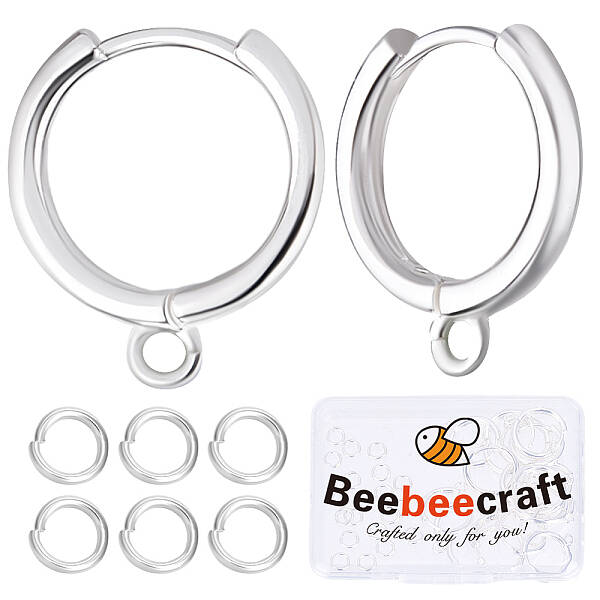 20Pcs Brass Huggie Hoop Earring Findings