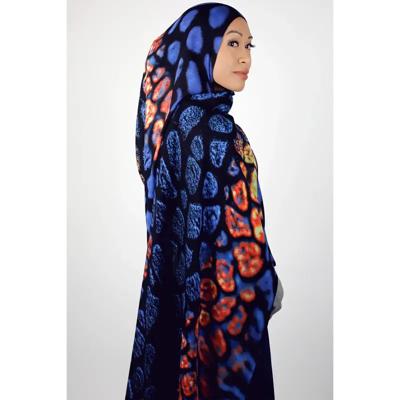 blue Viper Print Modal Hijab