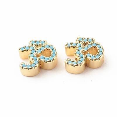Rack Plating Brass Cubic Zirconia Beads