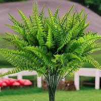 Artificial Shrubs, 12 Branches Fake Plastic Greenery Shrub Bushes, Uv Resistant Plants, Plastic Wheat Grass for Indoor Outdoo...