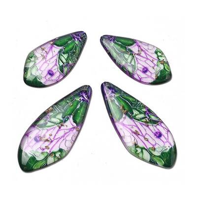 4Pcs Transparent Epoxy Resin Butterfly Wings Pendants