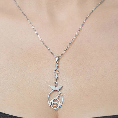 Non-Tarnish 201 Stainless Steel Hollow Fish Pendant Necklace