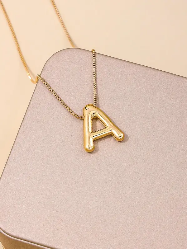 Fashion Alphabet Charm Pendant Necklace for Women & Girls, Fall Festival Style Trendy, Firemen Birthday Jewelry for Party, Da...