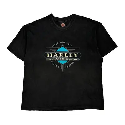 Harley Davidson Graphic T-Shirt - 2XL Black Cotton