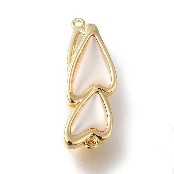 Brass with Shell Fold Over Clasps