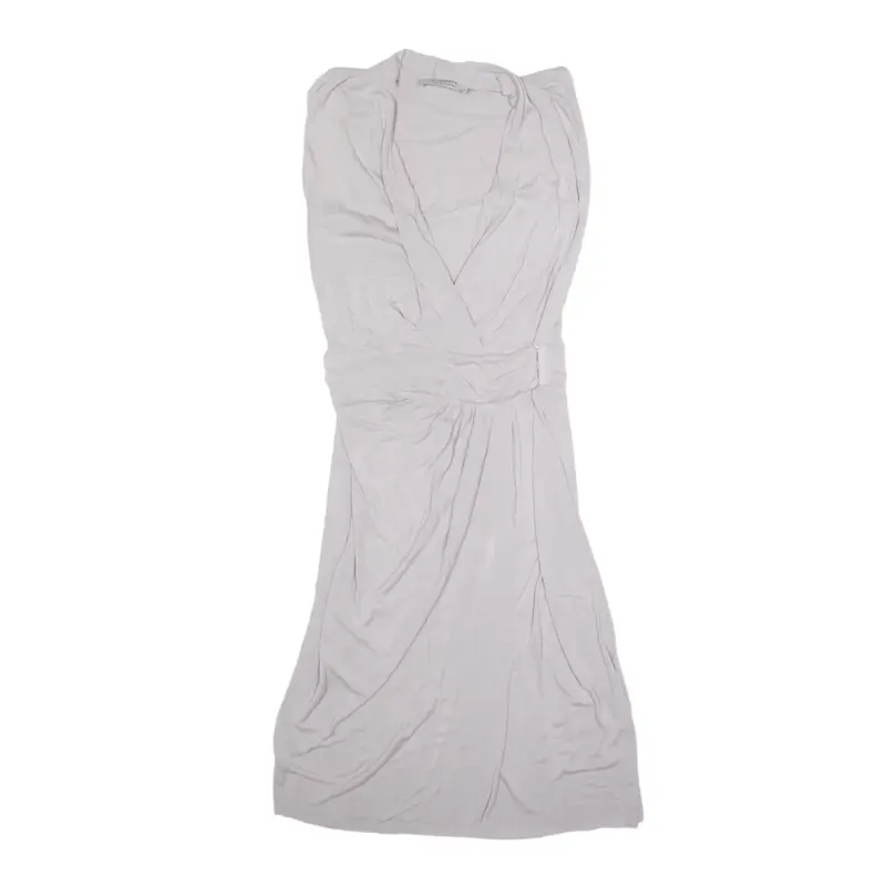 ALL SAINTS Clasp Wrap Day Dress Grey Sleeveless Knee Length Womens UK 4