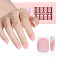 AILLSA French Tip Press On Nails - 180pcs Soft Gel Tips in Square, Stiletto, Almond, and Coffin Shapes for Easy Wear-15 Sizes...