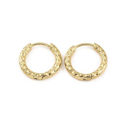 Ion Plating(IP) 304 Stainless Steel Grooved Hoop Earrings