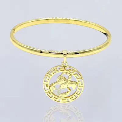Fashion bracelet with Zodiac sign charm gold plated 14k