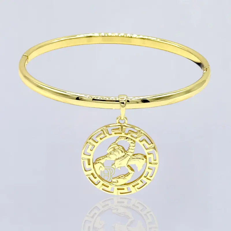 Fashion bracelet with Zodiac sign charm gold plated 14k