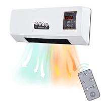 2-in-1 Air Conditioner Heater and Fan Combo Timing Wall Mounted Electric Fan and Space Heater Remote Control for Dormitory Ho...