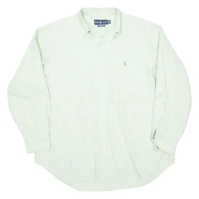 RALPH LAUREN Mens Shirt Green Striped Long Sleeve XL