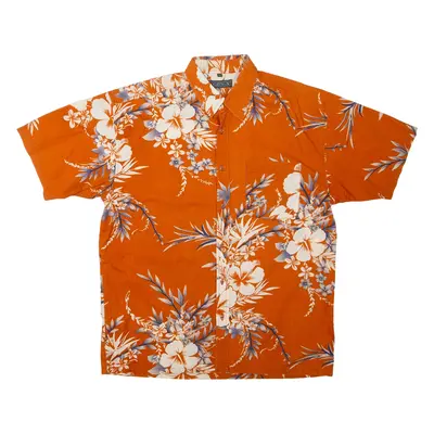 GEN-X Mens Shirt Orange Floral L
