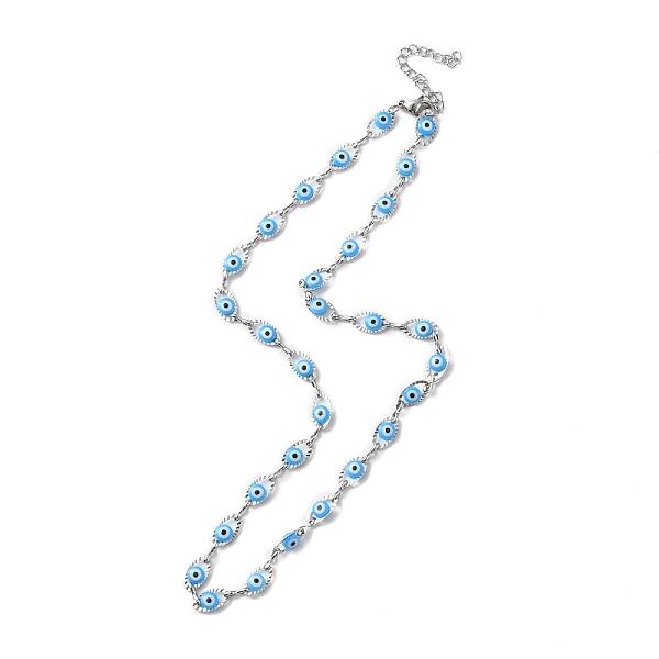 Evil Eye Plastic Link Chain Necklace