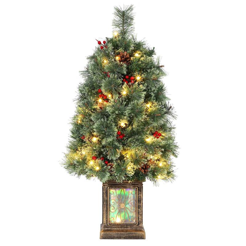 Garvee 3ft Small Christmas Tree with Lights, Tabletop Pre-Lit Artificial Christmas Tree with 70 LED Lights, Mini Xmas Trees w...
