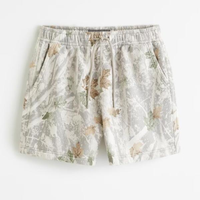Camo Sweat Shorts Maple Leaf Print Drawstring Elastic High Waist Casual Loose Workout Shorts with Pockets gym daily wear shor...