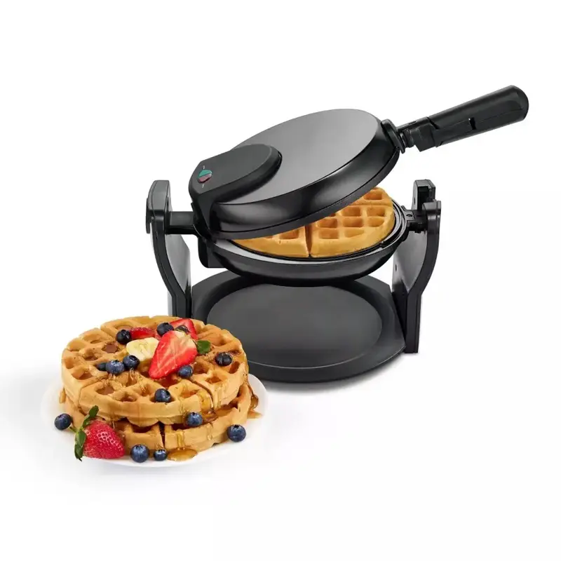 Belgian Waffle Maker with Removable PFAS-Free Durathon Nonstick Coated Plates, Easy Flip, Ceramic Grids, Black