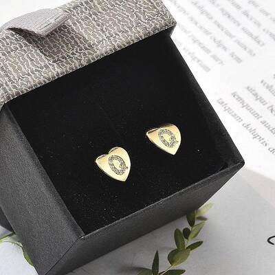 Rack Plating Brass Micro Pave Clear Cubic Zirconia Stud Earrings