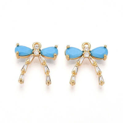 Brass Micro Pave Cubic Zirconia Pendants