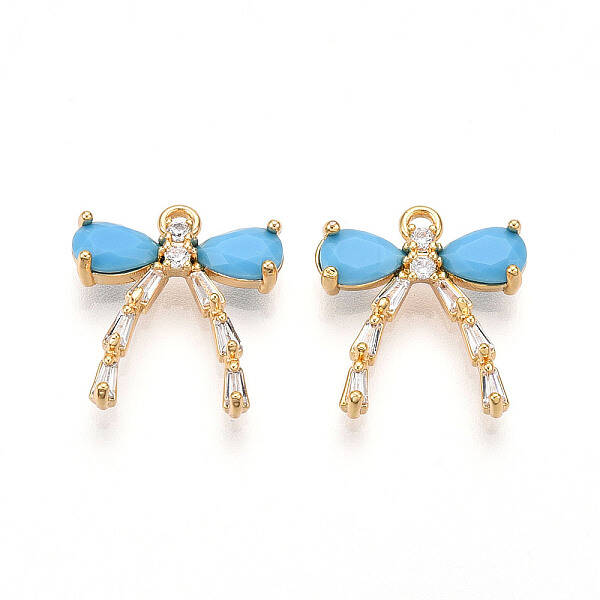 Brass Micro Pave Cubic Zirconia Pendants