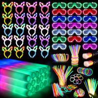 260 Pcs Graduation Party Set with 20 Pieces of Foam Glow Sticks, 20 Pieces of LED Glasses, 20 Pieces of Bunny Earrings, and 2...