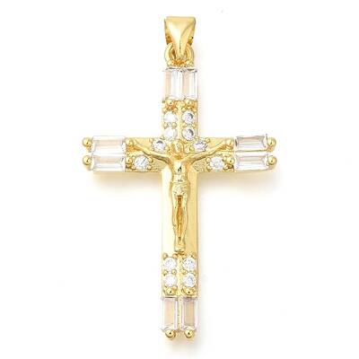 Brass Pave Clear Cubic Zirconia Pendants