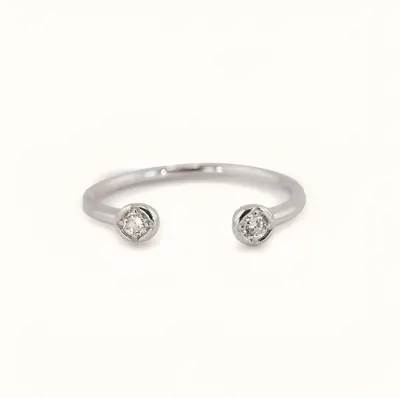 Open Cuff Ring | White Gold