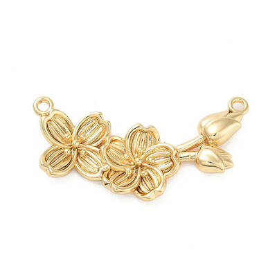 Rack Plating Brass Connector Charms