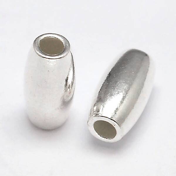 Oval 925 Sterling Silver Beads
