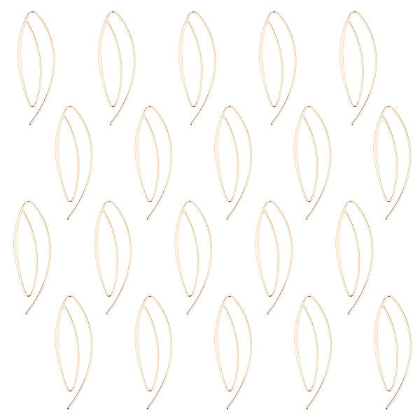20Pcs Brass Spiral Oval Dangle Earrings