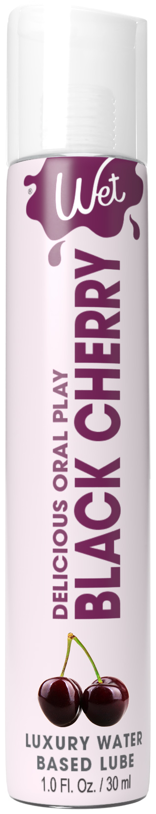 Wet Delicious Oral Play - Black Cherry - Waterbase Flavored Lubricant 1 Oz