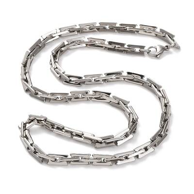 201 Stainless Steel Rectangle Link Chain Necklace