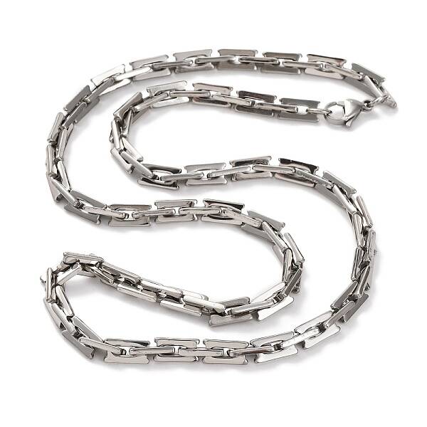 201 Stainless Steel Rectangle Link Chain Necklace