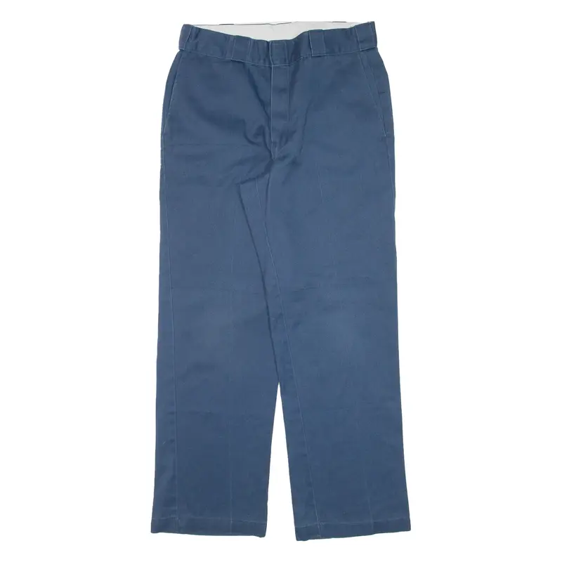 DICKIES Workwear Mens Trousers Blue Regular Straight W32 L30